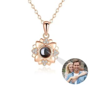 Collar de girasol con proyección de foto personalizada
