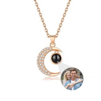 Collar de luna con proyector de fotos, diseño de bisutería