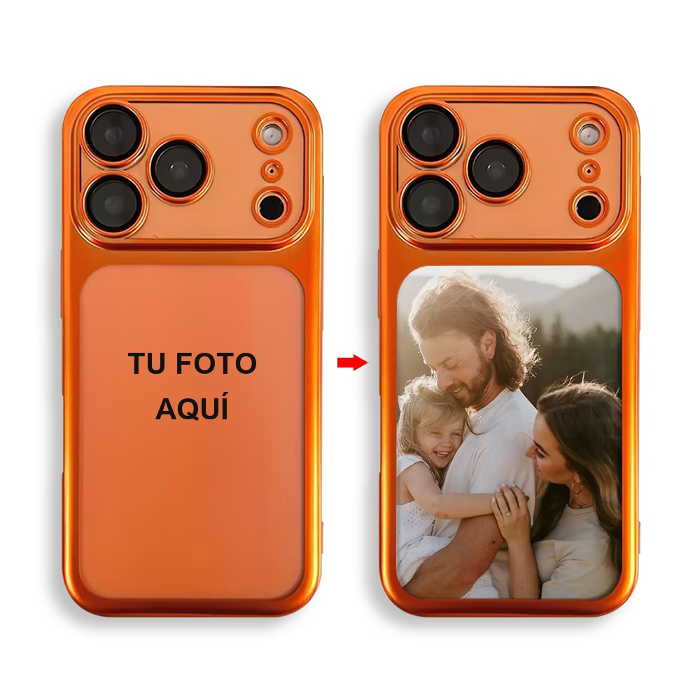Funda personalizada con foto para iPhone color bronce metálico