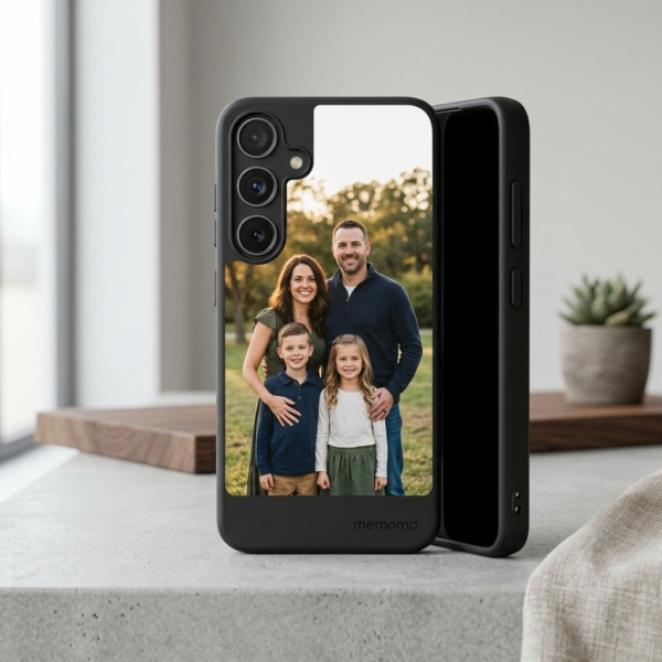 Funda móvil personalizada con foto para Samsung Galaxy acabado negro mate antihuellas