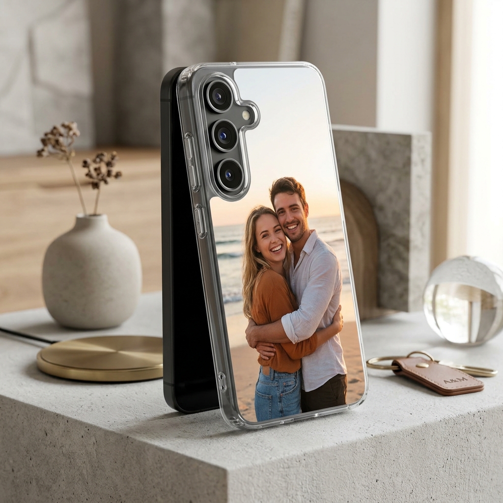 Carcasa de silicona transparente personalizada con foto para Samsung Galaxy