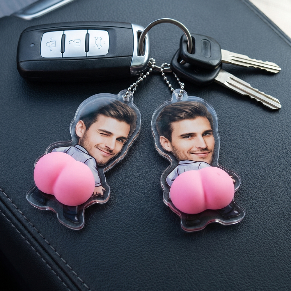 Llavero con foto gracioso para llaves de coche y mochila