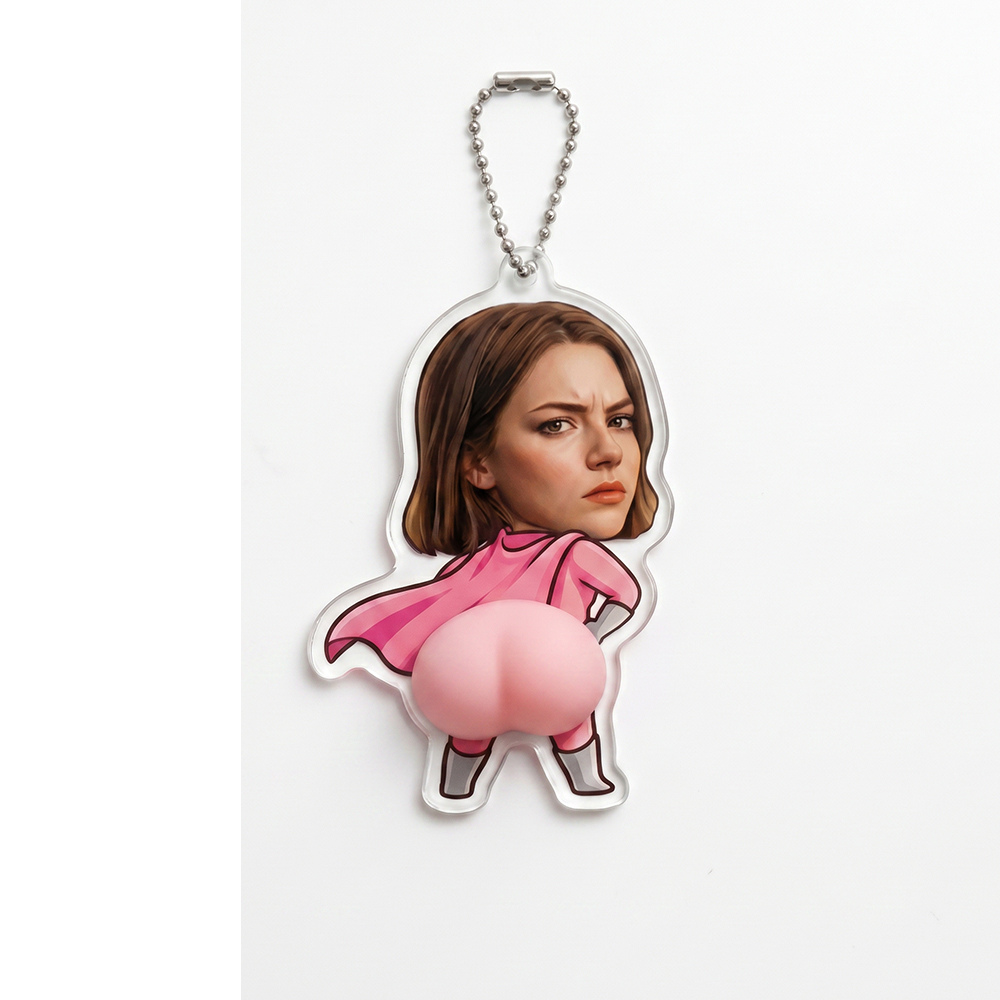 Llavero personalizado relieve 3D Superhéroe Rosa Chica