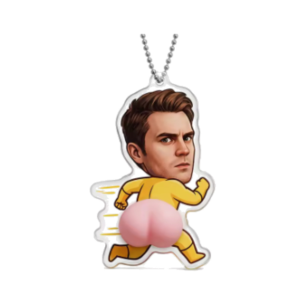 Llavero personalizado relieve 3D Superhéroe Amarillo Chico