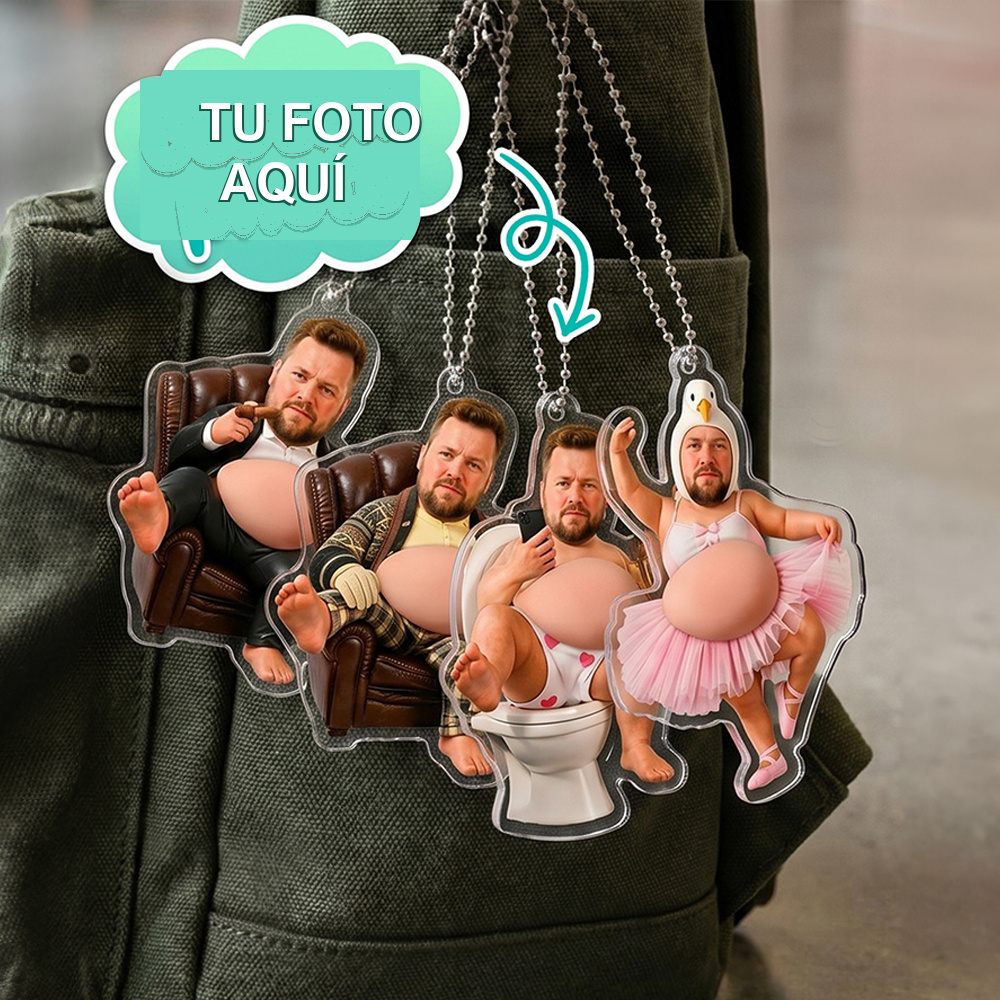 Llaveros personalizados con cara y barriga 3D de silicona