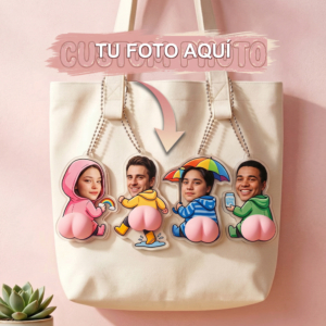 Llaveros personalizados con foto y relieve 3D de trasero