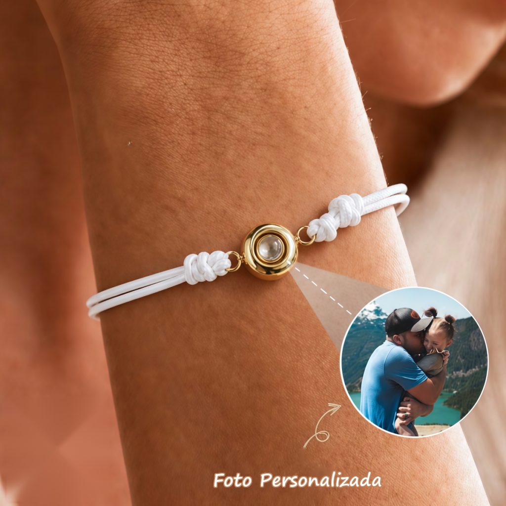 Pulsera Ajustable de Cuerda con Abalorio Bolita y Foto Proyectada foto 1